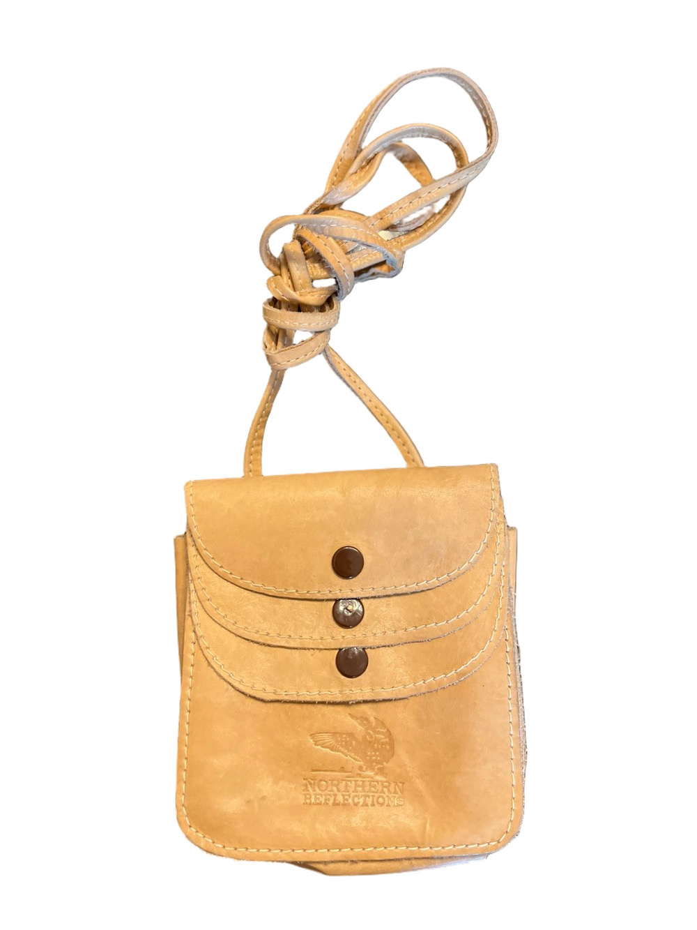 Vintage Northern Reflections Tan Leather Multi-Flap Crossbody Bag Pouch